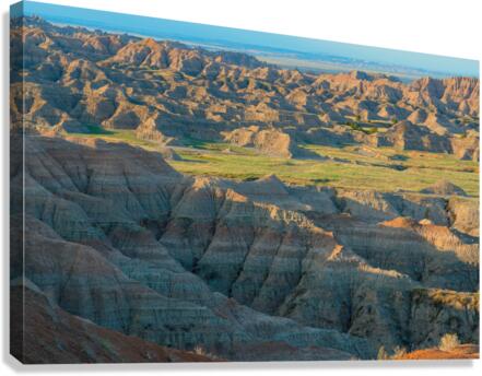 Early Morning Sunlight Illuminating the South Dakota Badlands Canvas Print