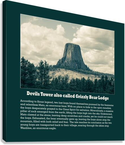 Devils Tower also called Grizzly Bear Lodge Poster Canvas Print