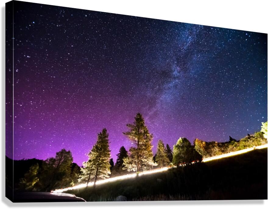 Starry Night Sky Astrophotography Colorado Rocky Mountains  Canvas Print