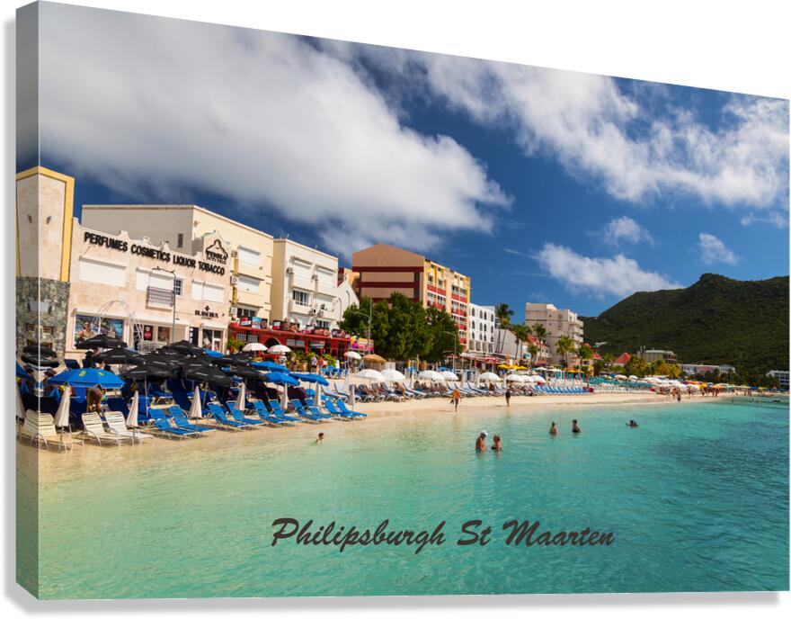 Philipsburgh St Maarten Poster Postcard  Impression sur toile