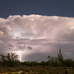 Arizona Monsoon Thunderstorm Illuminates the Desert