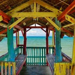 Sunlit Painted Frame Sea Gateway