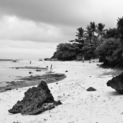 Moalboal Cebu White Sand Beach in Black and White