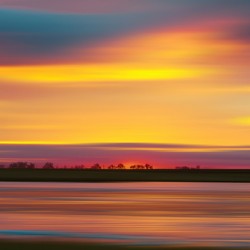 Abstract Sunset Over a Tree Line