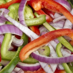 Colorful Peppers and Onions