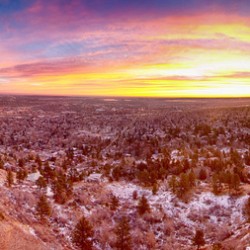 Boulder Colorado Colorful Sunrise Wide Pano