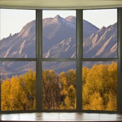 Boulder Flatirons Autumn Bay Window View