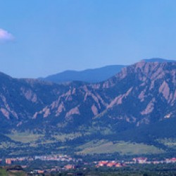 Boulder Flatirons and University of Colorado Panoramic View