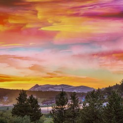 Small Mountain Town Sunset