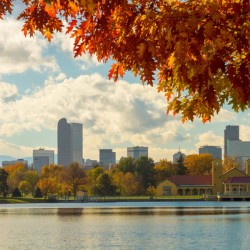 Denver Skyline Fall Foliage View