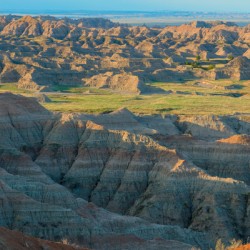 Early Morning Sunlight Illuminating the South Dakota Badlands