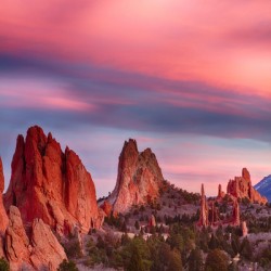 Garden Gods Sunset Sky Portrait