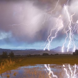 Lightning Striking Longs Peak Foothills 4