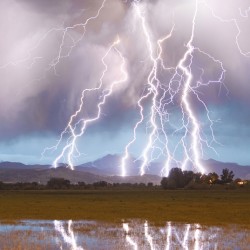 Lightning Striking Longs Peak Foothills 4AC