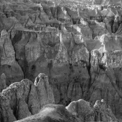 Monochrome Mystique Intricate Enigmatic Maze of Badlands Canyons