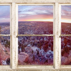 Mountain City White Rustic Barn Picture Window