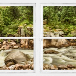 Mountain Stream Whitewash  Window View