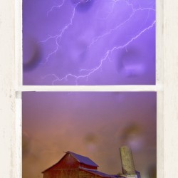 Rainy Country Barn White Window View