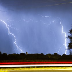 Lightning Storm Red White Blue