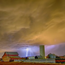 Thunderstorm Hunkering Down On Farm
