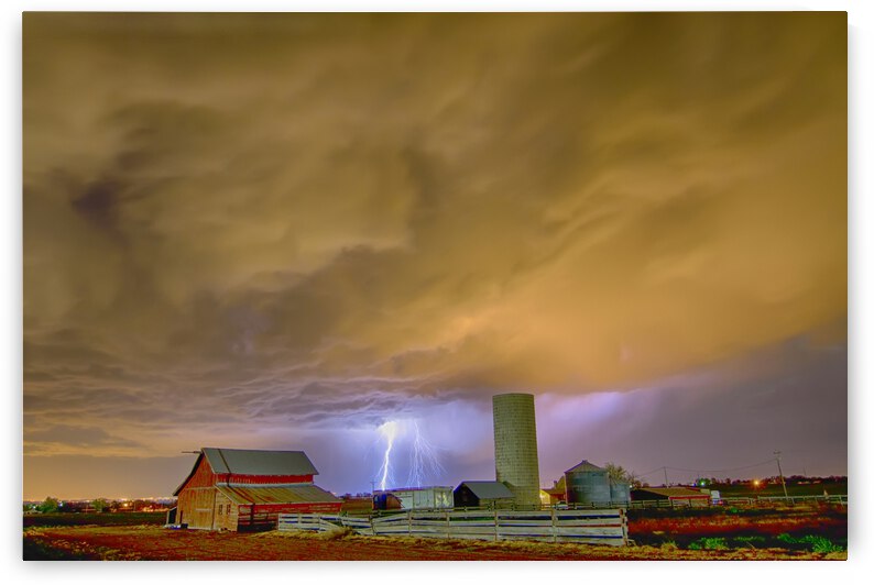 Thunderstorm Hunkering Down On Farm by Bo Insogna