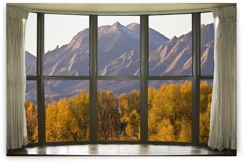 Boulder Flatirons Autumn Bay Window View by Bo Insogna