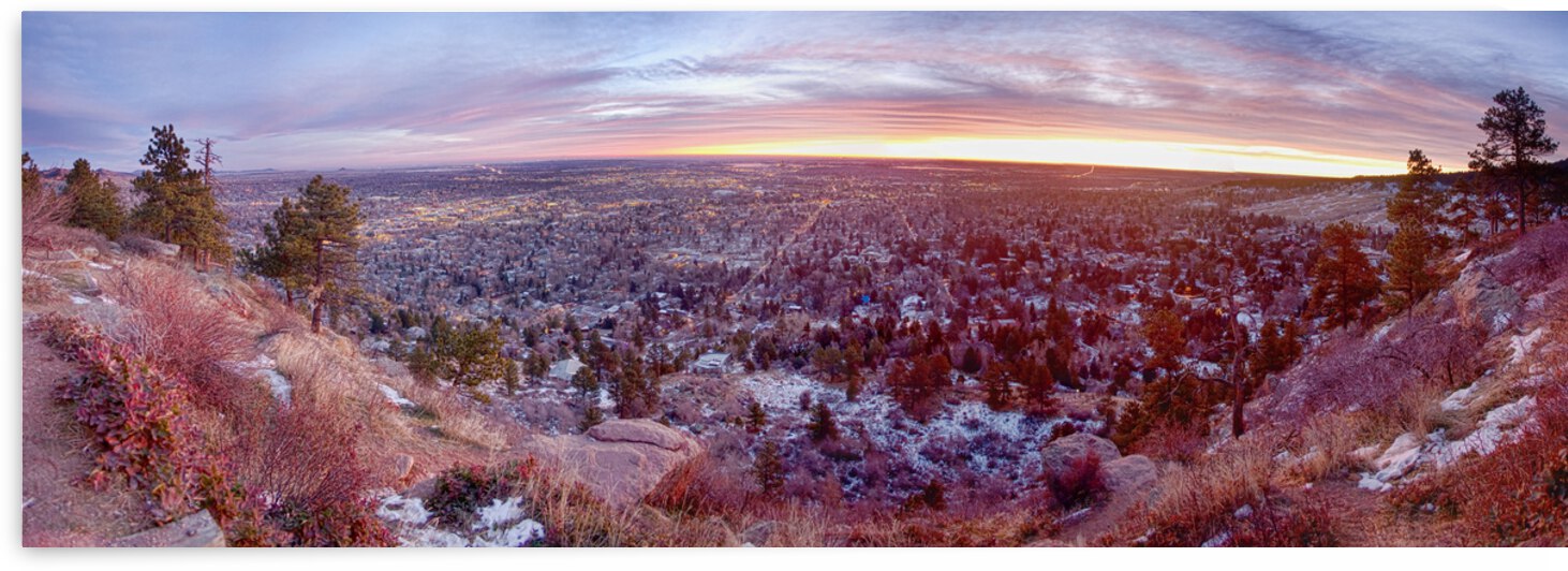 Boulder Colorado Colorful Dawn City Lights by Bo Insogna