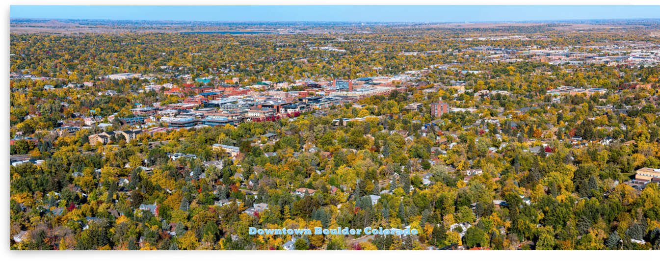 Downtown Boulder Colorado Autumn Season Panoramic Poster by Bo Insogna