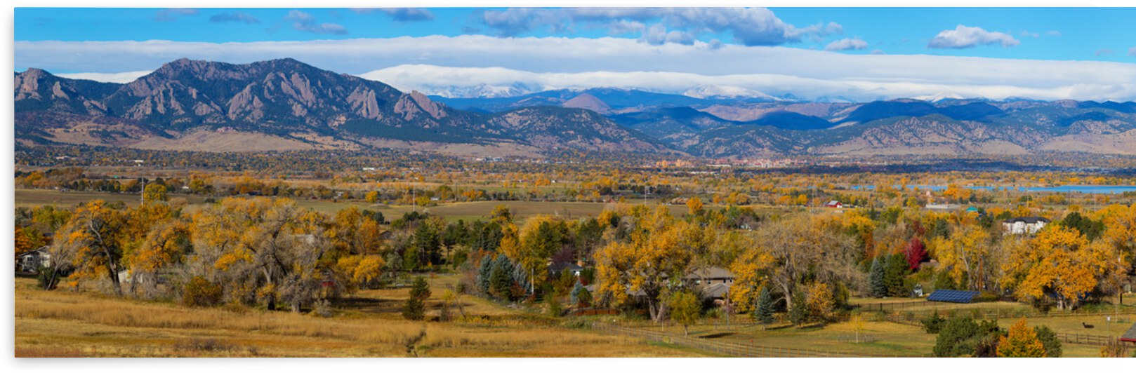 Beautiful Boulder Colorado Autumn Panoramic by Bo Insogna