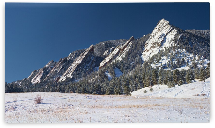 Flatiron Snow Dusted Boulder CO Panoramic  by Bo Insogna