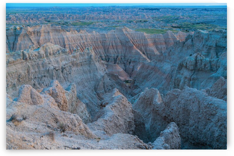 Majestic Splendor Badlands Canyons in the Serene Evening by Bo Insogna