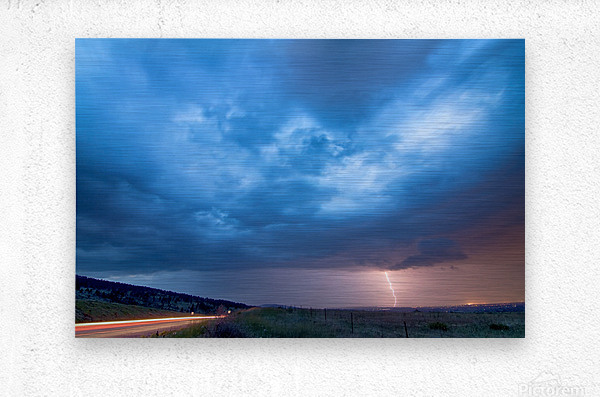 Lightning Strike Outside Lyons Colorado  Metal print