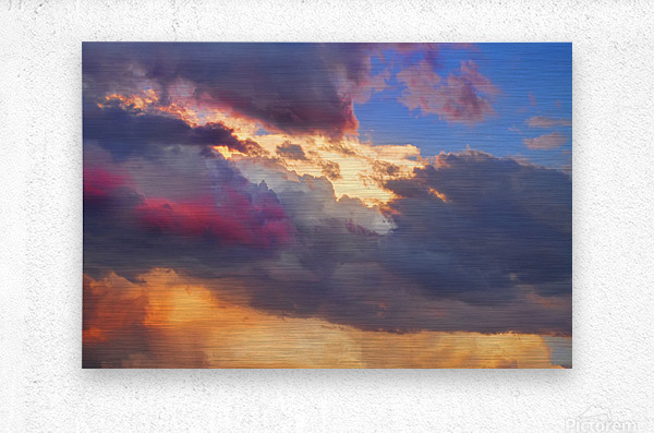 Cloudscape Sunset Touch Blue  Metal print