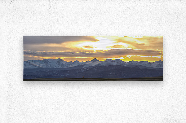 Colorado Front Range Panorama Gold  Metal print