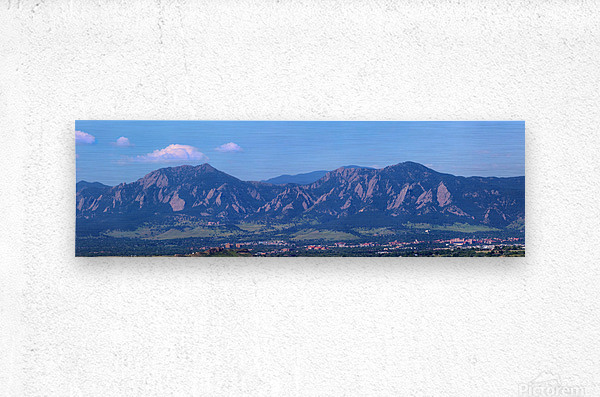 Boulder Flatirons and University of Colorado Panoramic View  Metal print