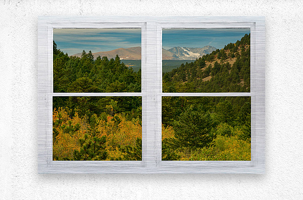Rocky Mountain Whitewash Picture Window View  Metal print
