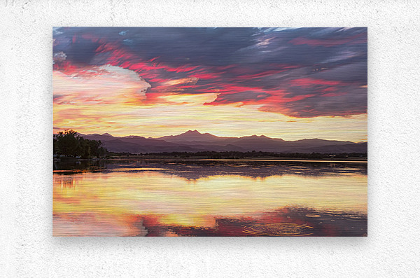 Colorful Colorado Rocky Mountain Sky Reflection  Metal print