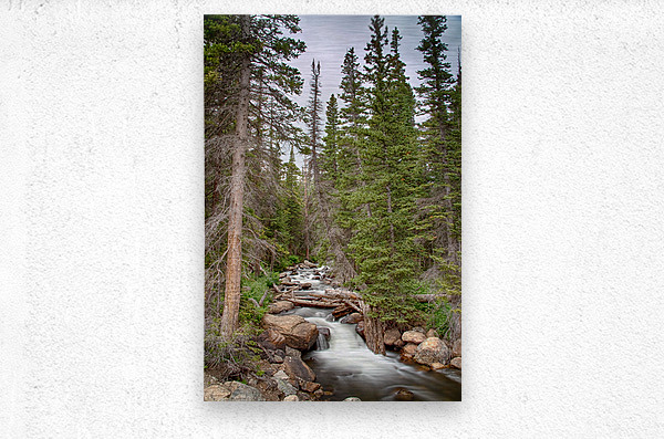 Colorado Rocky Mountain Flowing Stream  Impression metal