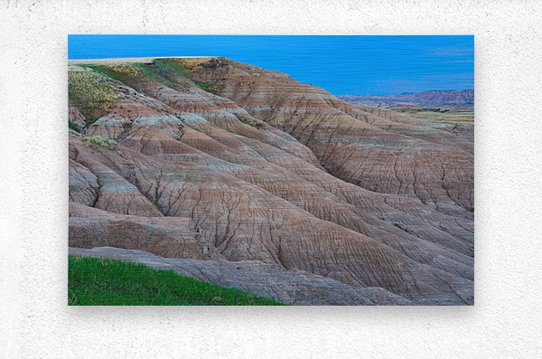South Dakota Badlands Colorful Cracks and Textures in Springtime  Metal print