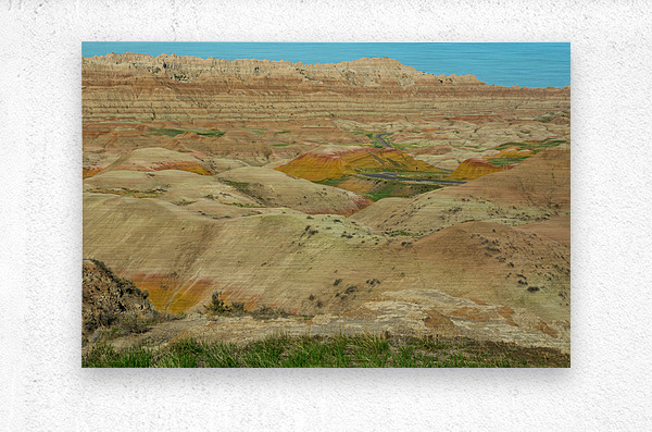 Discover the Vibrant Beauty and Rich Fossils of Badlands Nationa  Metal print