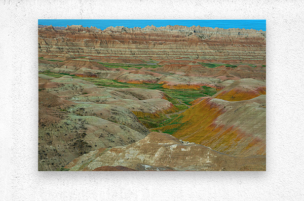 Vibrant Captivating Nature Landscape of Colorful Badlands  Metal print