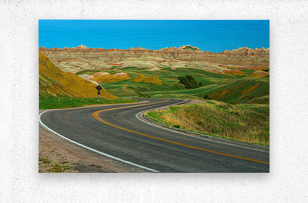 Colorful Winding Roads - Exploring the Badlands in South Dakota  Metal print