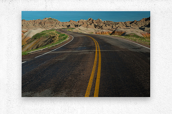 Journey of Colors Driving Through the Enchanting Badlands  Metal print