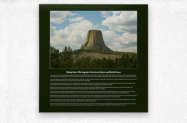 Rising Stars: The Legend of the Seven Sisters and Devils Tower  Metal print