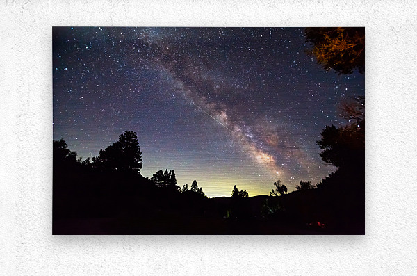 Milky Way and Perseid Meteor Shower in Colorados Poudre Canyon  Metal print
