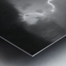 Black and White Lightning Over Arizona Desert Saguaro Metal print