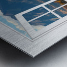 Boulder Flatirons Autumn White Open Window View Metal print