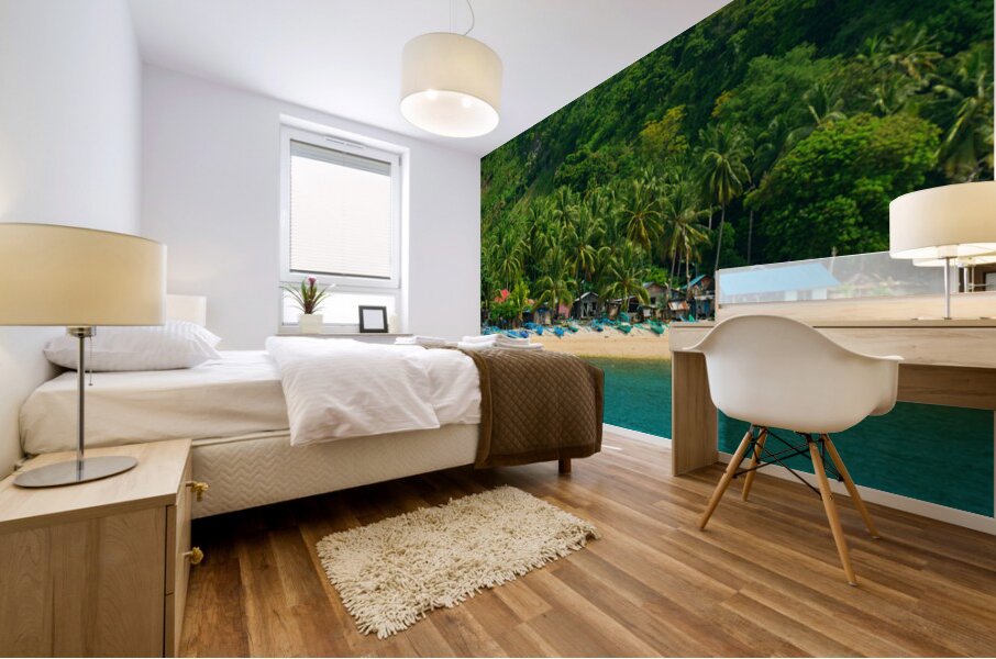 Blue Whispers of the Tropic Shore Mural print