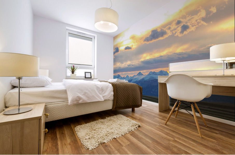 Rocky Mountain Lookout Sunset Panorama20x60 Mural print