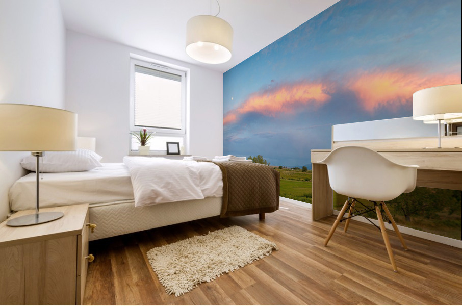 Sunset Storm Moon Longmont Boulder CO Panoram Mural print